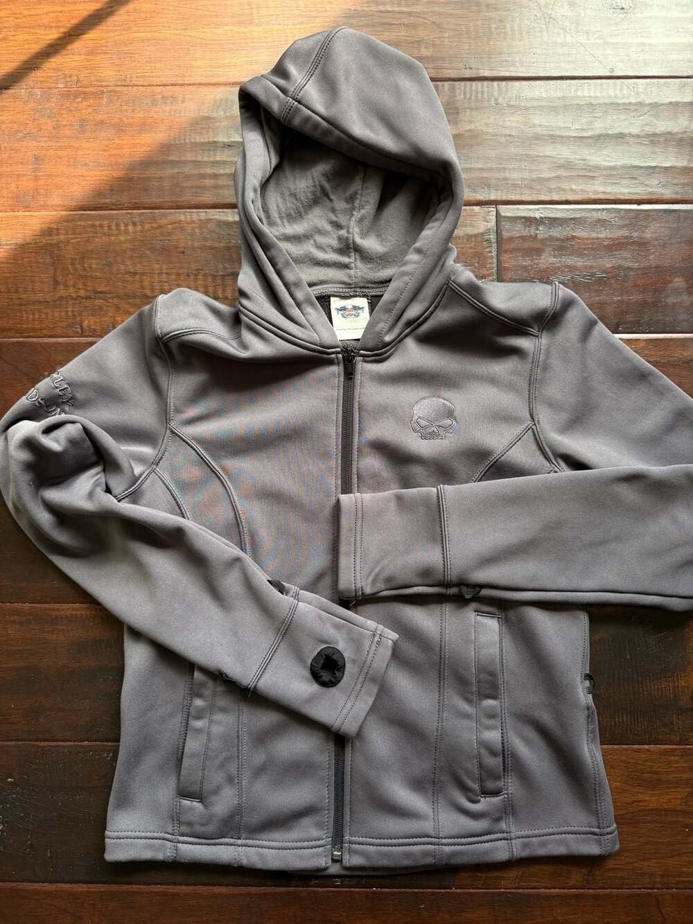 Harley-Davidson Willie G Skull Grey Performance Zip-Up Hoodie Jacket